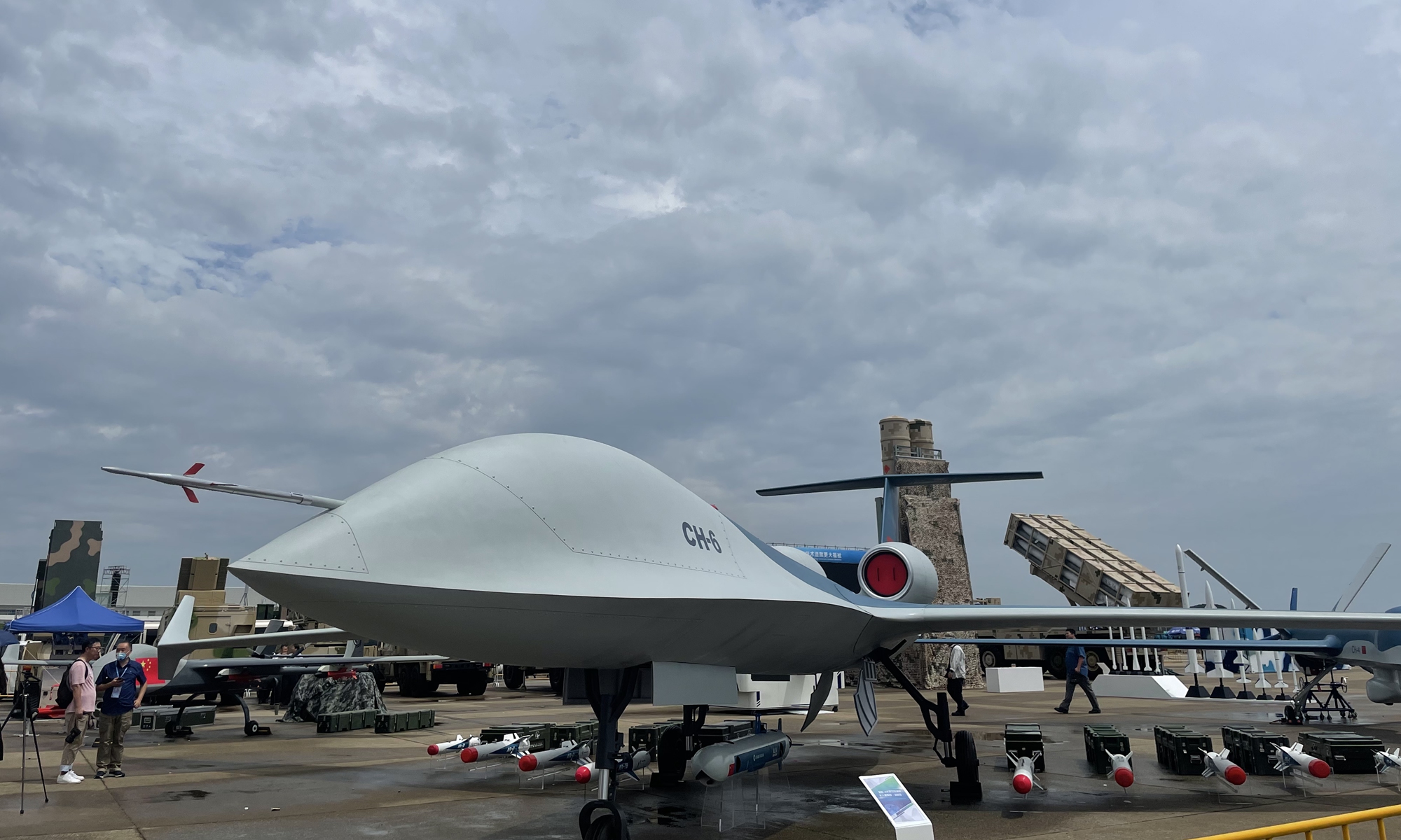 The CH UAV company displays the CH-6 drone for the first time at Airshow China 2021 in Zhuhai, South China's Guangdong Province in September. Photo: Lin Luwen/GT