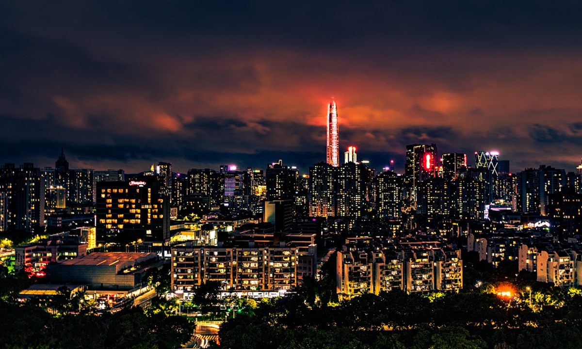 A night view of Shenzhen on July 20, 2021 Photo: CFP