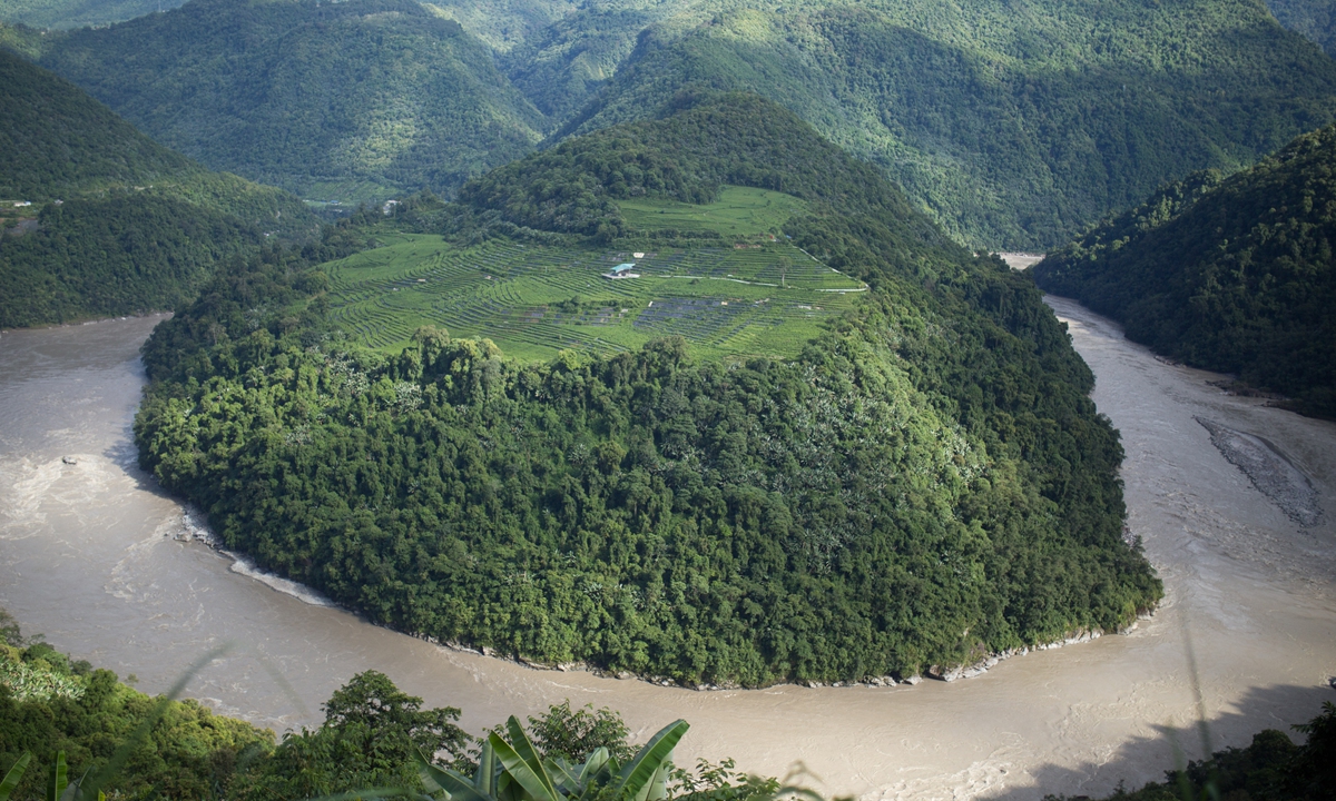 The Guoguotang Big Turn of the Yarlung Zangbo River in Medog. Photo: Shanjie/GT