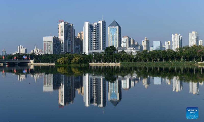 Photo taken on Sep 29, 2021 shows a view of Nanhu Lake in Nanning, south China's Guangxi Zhuang Autonomous Region.Photo:Xinhua
