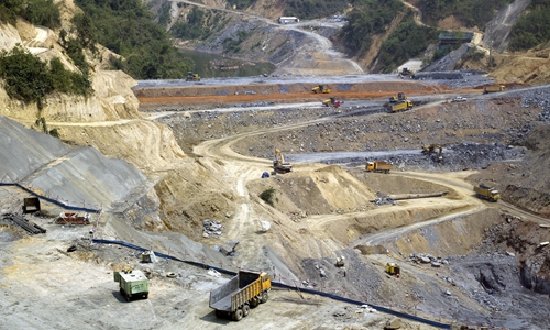 The first phase of construction on the Nam Ou Cascade Hydropower Project by Chinese corporation Sinohydro Photo: VCG