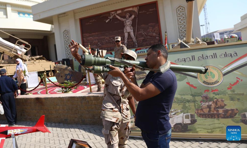 People visit the 6th of October War Panorama museum on the occasion of the 48th anniversary of the October War, also known as the 1973 Arab-Israeli War, in Cairo, Egypt, on Oct. 7, 2021.Photo:Xinhua