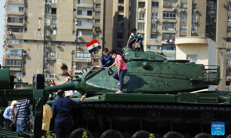 People visit the 6th of October War Panorama museum on the occasion of the 48th anniversary of the October War, also known as the 1973 Arab-Israeli War, in Cairo, Egypt, on Oct. 7, 2021.Photo:Xinhua