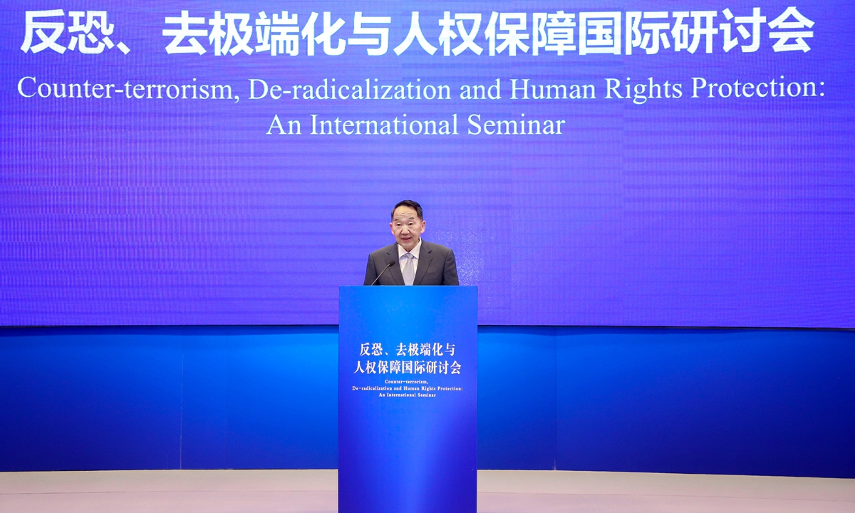 Jiang Jianguo, vice minister of the Publicity Department of the Central Committee of the Communist Party of China, addresses the Wednesday seminar. 