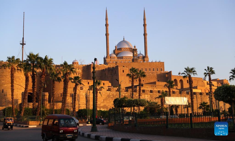 Photo shows a view of the Saladin Citadel in Cairo, Egypt, on Oct. 14, 2021. The Saladin Citadel, built by Saladin (1138-1193) in the 12th century, is an attraction for tourists in Cairo.Photo:Xinhua