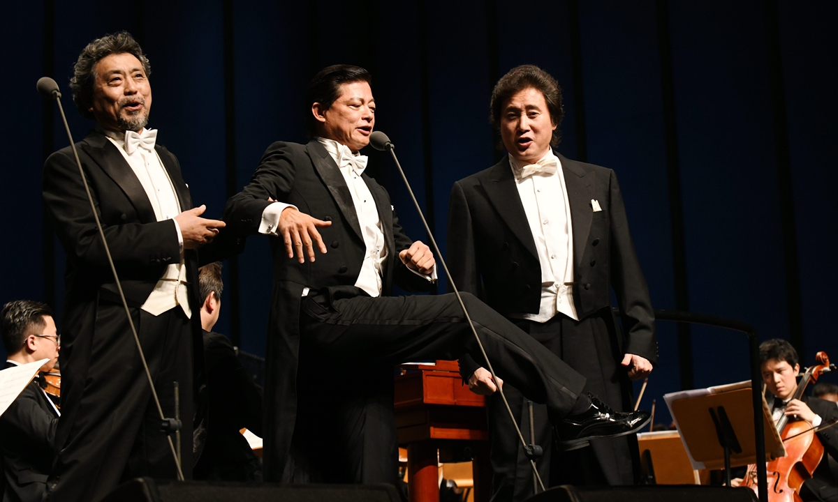 From right: China's Top Three Tenors Dai Yuqiang, Warren Mok and Wei Song Photo: VCG