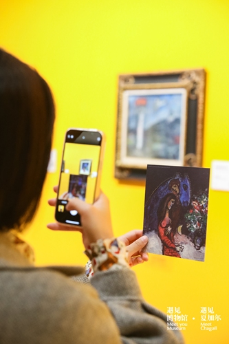 A visitor takes a photo at the exhibition. Photo: Courtesy of Li Tian 