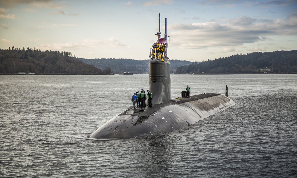 File photo of <em>USS</em> Connecticut Photo: AFP