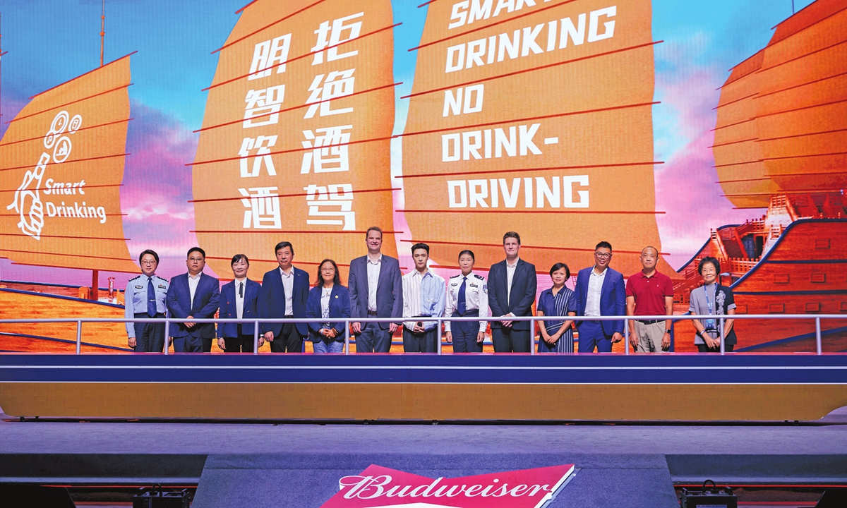Budweiser China kicks off the 2021 Smart Drinking campaign with partners. Jan Craps, Co-Chair and CEO of Budweiser APAC delivers the opening speech. Photo: Courtesy of Budweiser China