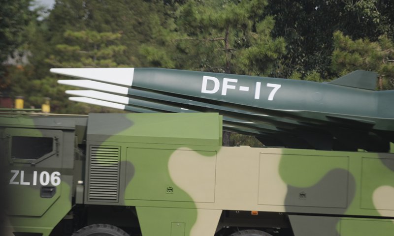 Making their public debut, DF-17 missiles join the National Day parade in Beijing on October 1, 2019. Photo: Zhang Haichao/GT