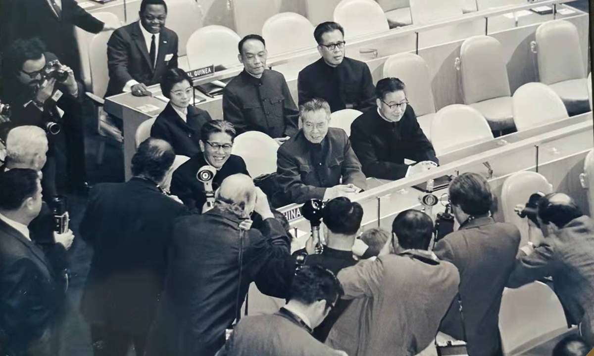 PRC's delegates enjoy the welcome to their new seats at the UN. Photo: Courtesy of Tang