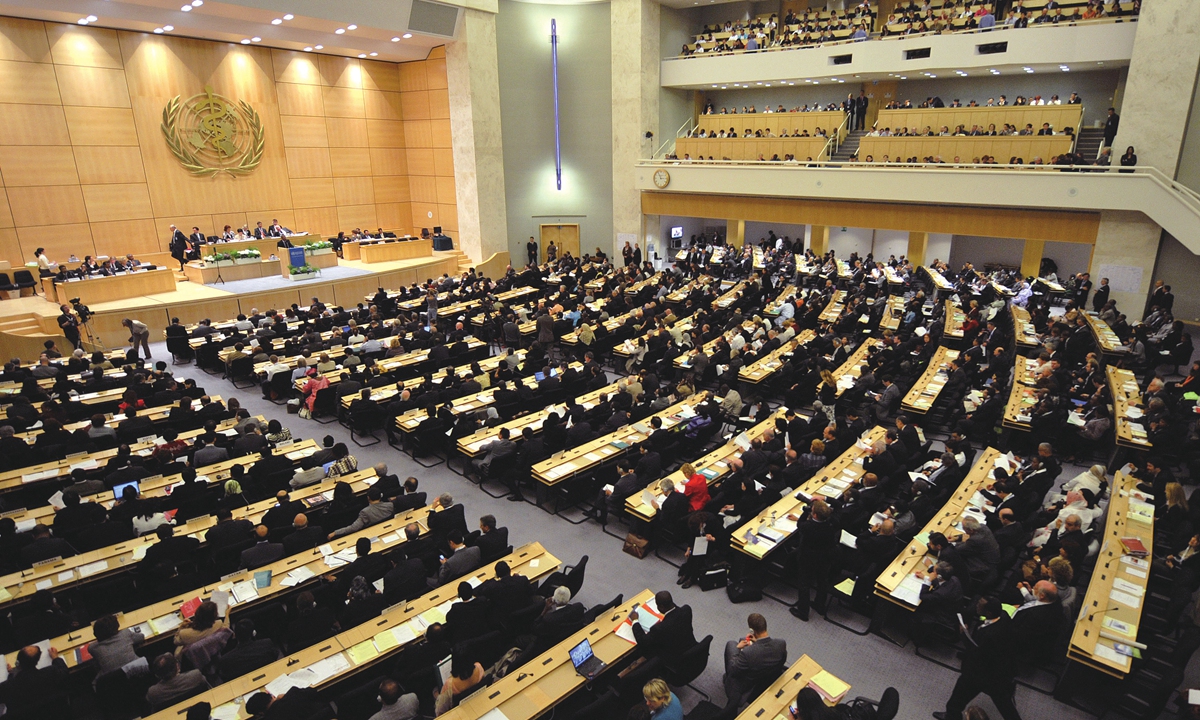 General view during the opening day of the 61st World Health Organization assembly on May 19, 2008 in Geneva. Photo: AFP