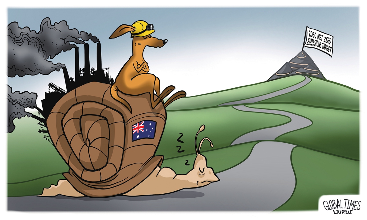 Net zero at snail's pace. Illustration: Liu Rui/GT