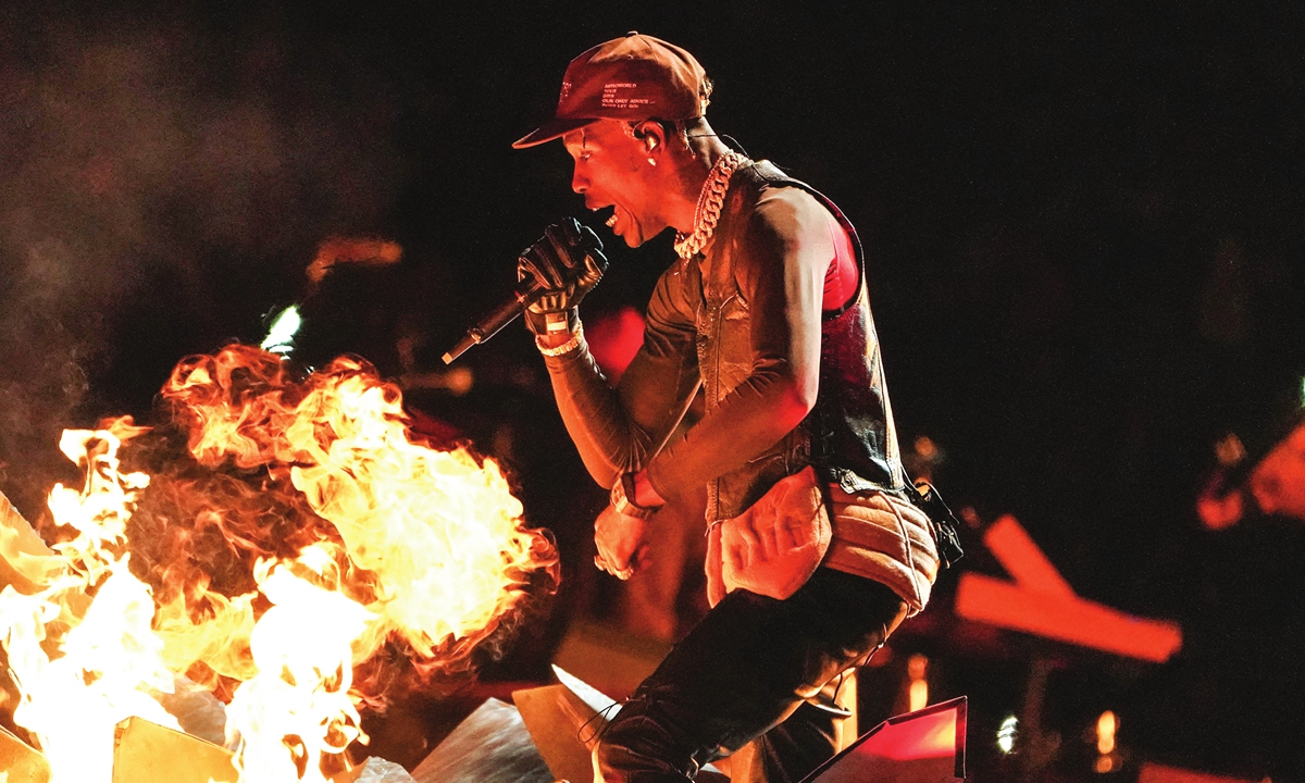 Travis Scott performs during the Pepsi Super Bowl LIII in Atlanta, Georgia, in February 2019. Photo: AFP