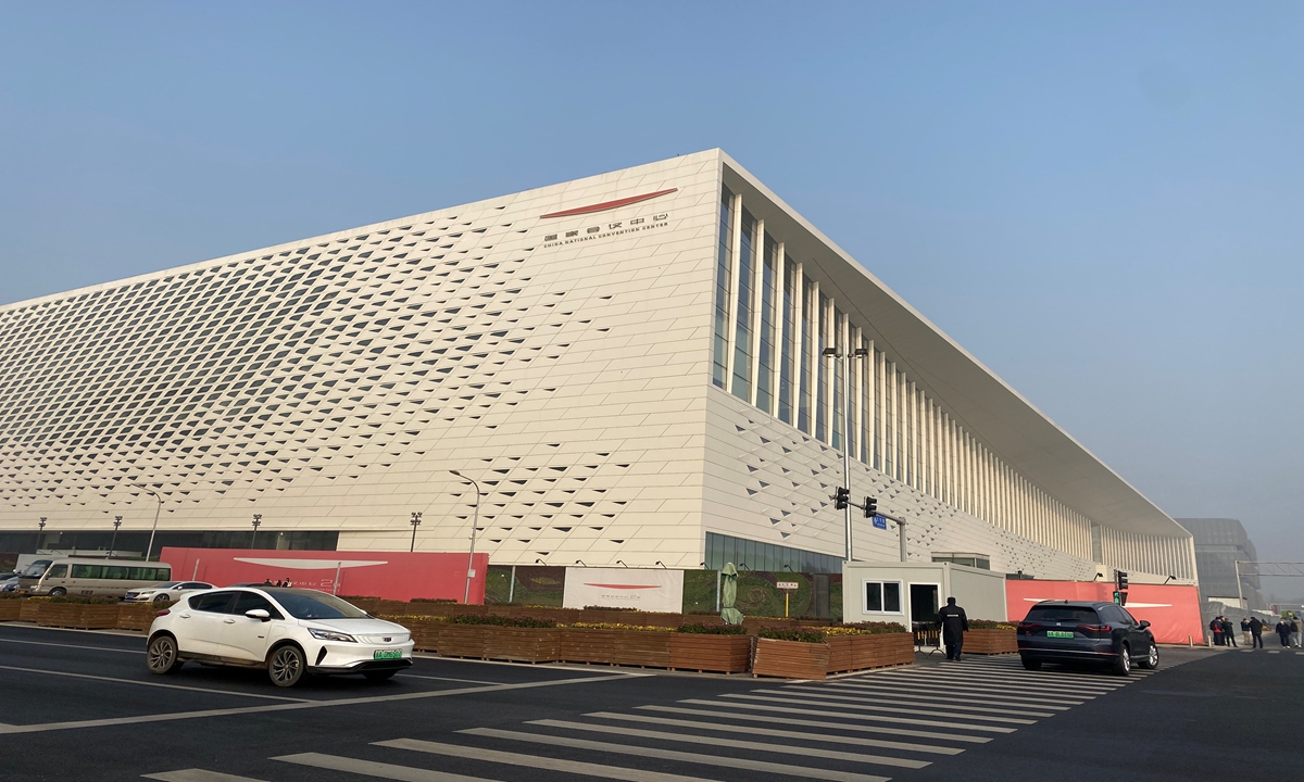 The China National Convention Center in Beijing will serve as the main media center to hold about 15,000 journalists from more than 100 countries in the upcoming Beijing Winter Olympics. Photo: Fan Anqi/ GT