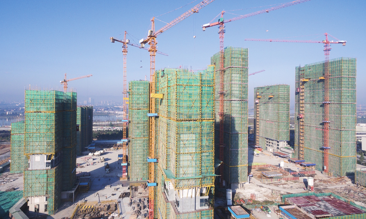 Buildings under construction in Hangzhou, capital of East China's Zhejiang Province Photo: VCG