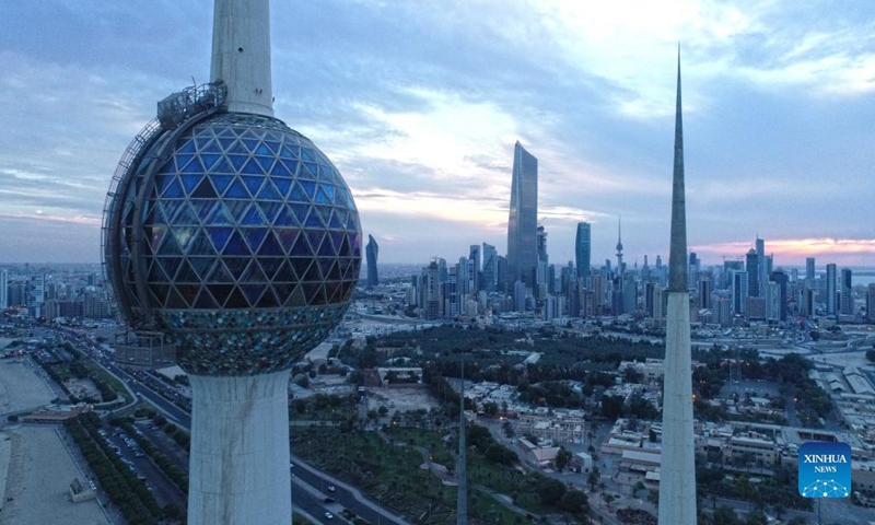 Aerial photo taken on Nov. 14, 2021 shows the city view in Kuwait City, Kuwait.Photo:Xinhua