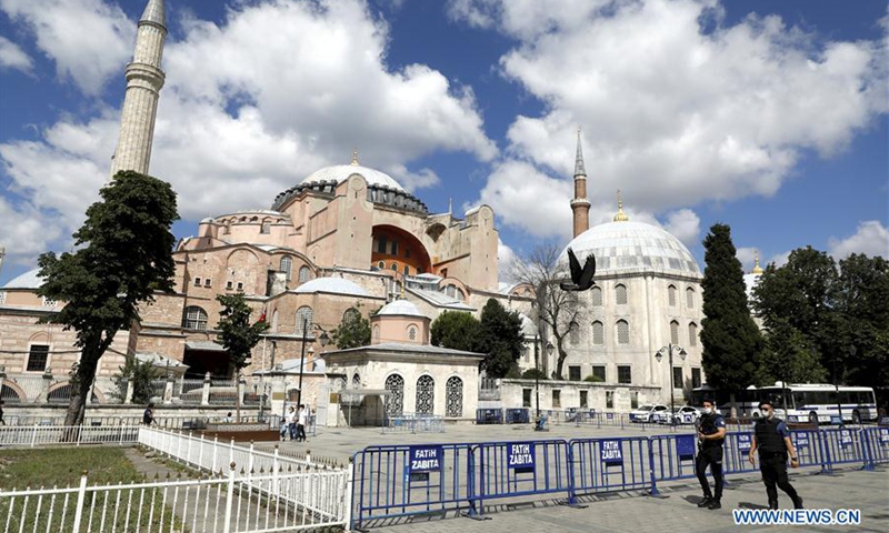 Photo taken on July 10, 2020 shows the Hagia Sophia in Istanbul, Turkey. Photo: Xinhua