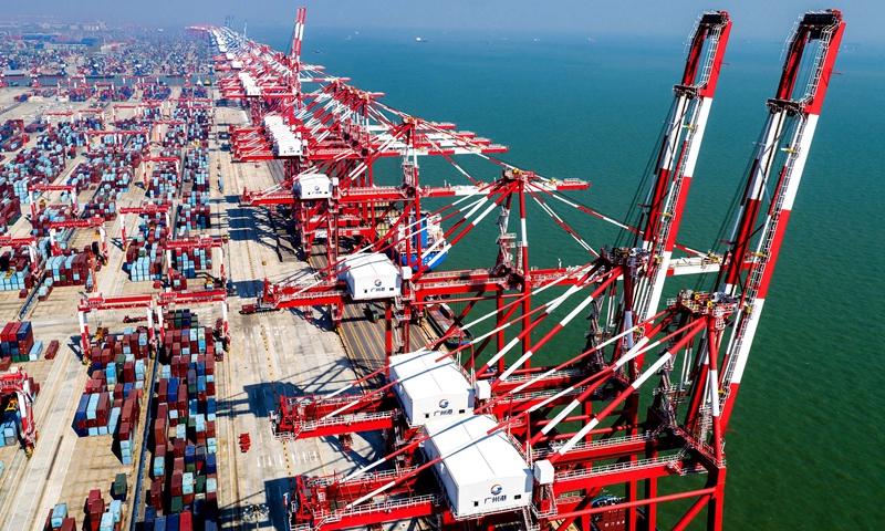File photo shows a view of Nansha Port in Guangzhou, south China's Guangdong Province.(Photo: Xinhua)