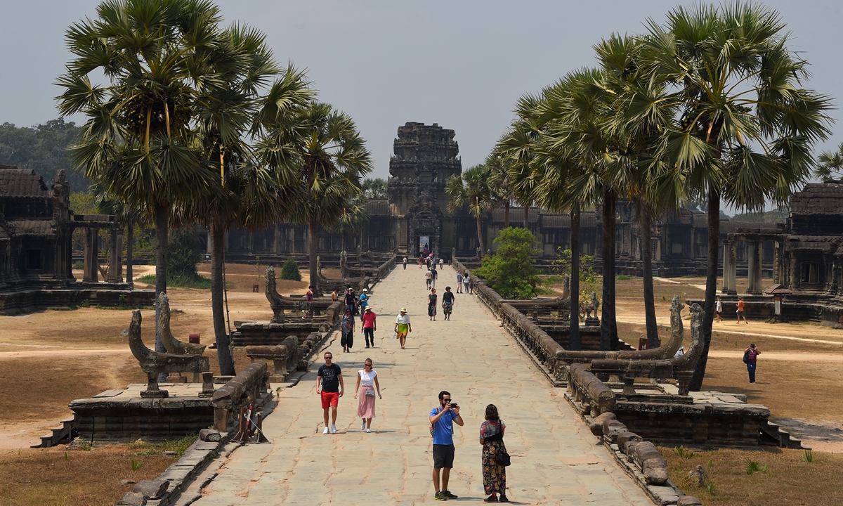 Tourists visit Angkor Wat in Siem Reap province, Cambodia. Photo: AFP