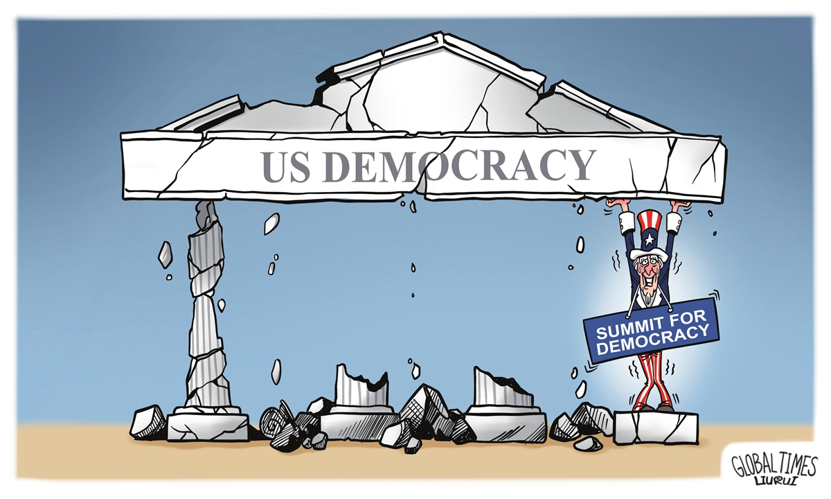 Crumbling democracy Illustration: Liu Rui/GT