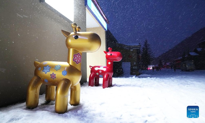 Photo shows a scene at Shuangfeng Forest Farm in northeast China's Heilongjiang Province, Nov 18, 2021. Shuangfeng Forest Farm, dubbed Snow Town of China, receives up to 180 days of snow every year, and the average annual snow thickness is 2.6 meters.Photo:Xinhua