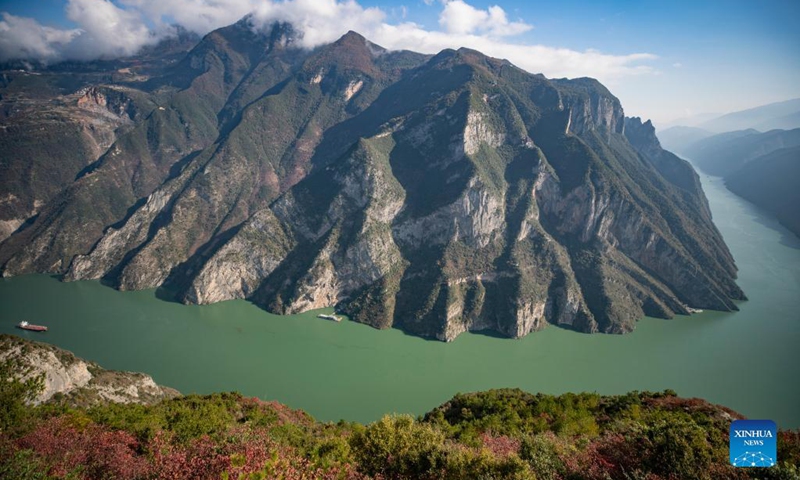 Aerial photo taken in Wushan County, southwest China's Chongqing Municipality on Nov. 18, 2021 shows the Wuxia Gorge, one of the Three Gorges on the Yangtze River.Photo:Xinhua