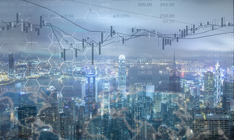 A concept photo of stock market of Hong Kong Illustration: VCG