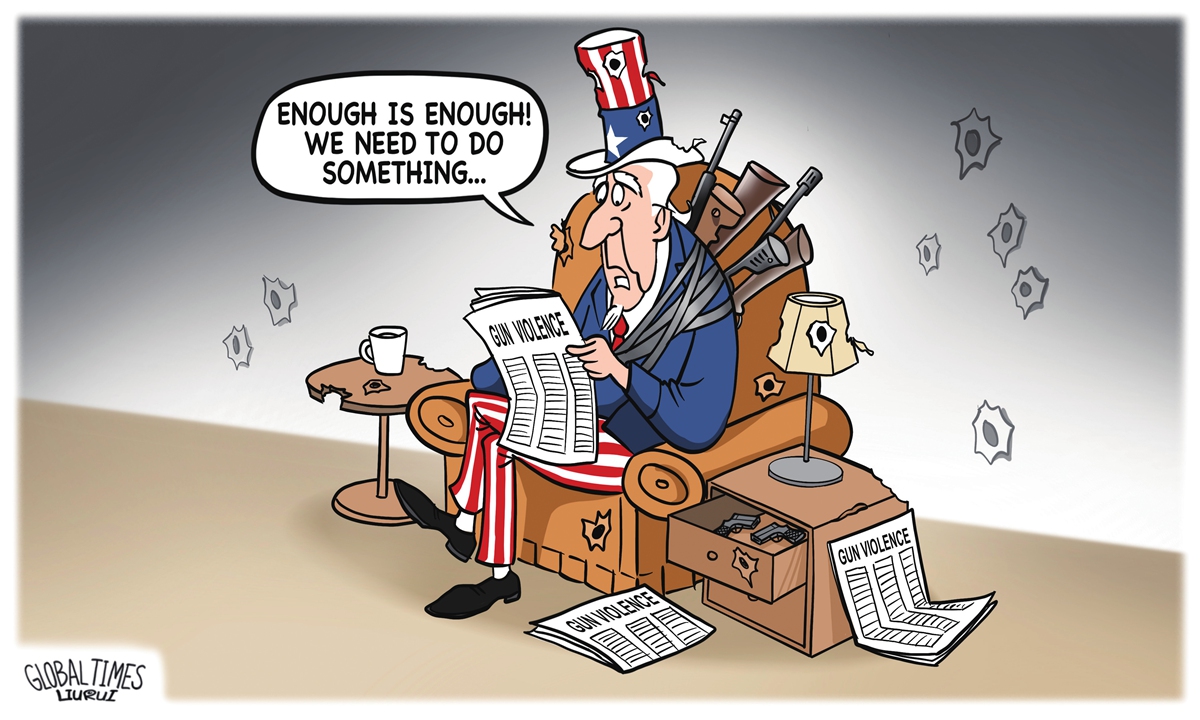 Gun violence. Illustration: Liu Rui/Global Times