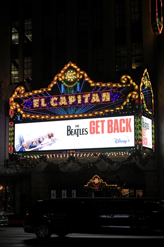 The marquee outside of the El Capitan Theatre on Thursday in Hollywood, California 
Photo: AFP