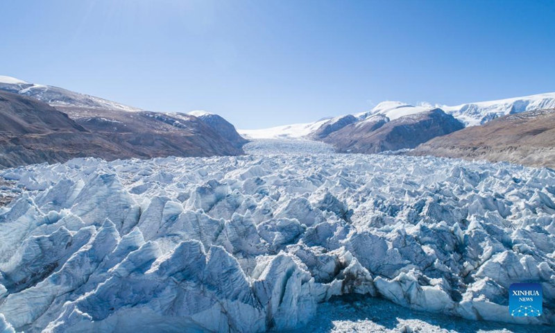 Aerial photo taken on Nov. 20, 2021 shows the Gangbug Glacier in the border area between Nagarze and Kangmar counties, southwest China's Tibet Autonomous Region.Photo:Xinhua