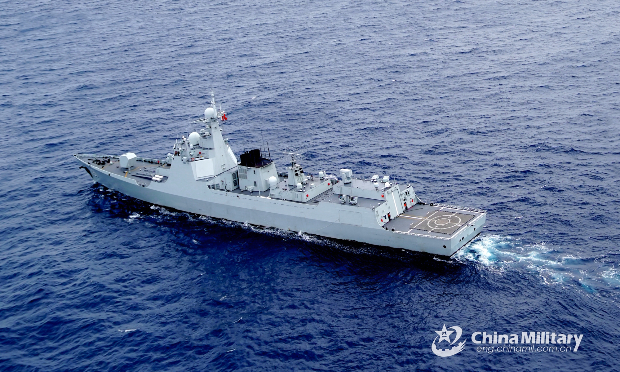 Two naval vessels attached to a destroyer flotilla with the navy under the PLA Eastern Theater Command conduct an astern replenishment-at-sea during a realistic combat training exercise in waters of the East China Sea in early November, 2021.Photo:China Military