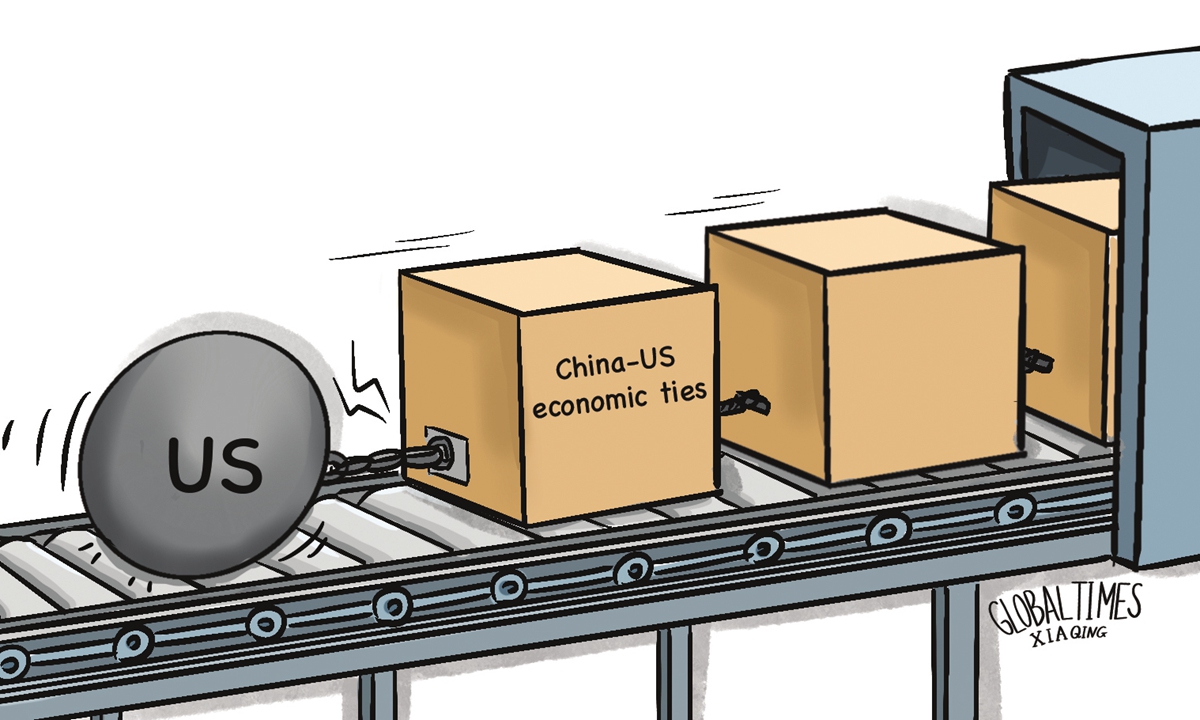 The US lacks sincerity to restore normal trade ties with China. Illustration: Xia Qing/GT