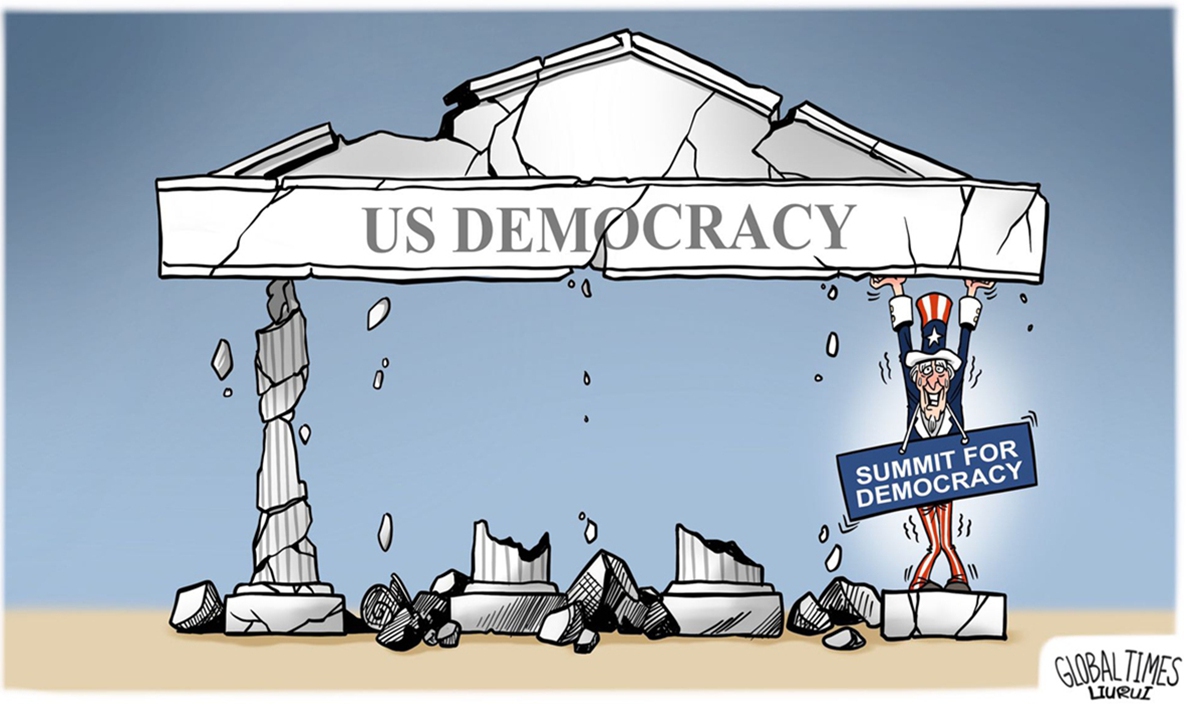 Crumbling democracy Illustration: Liu Rui/GT