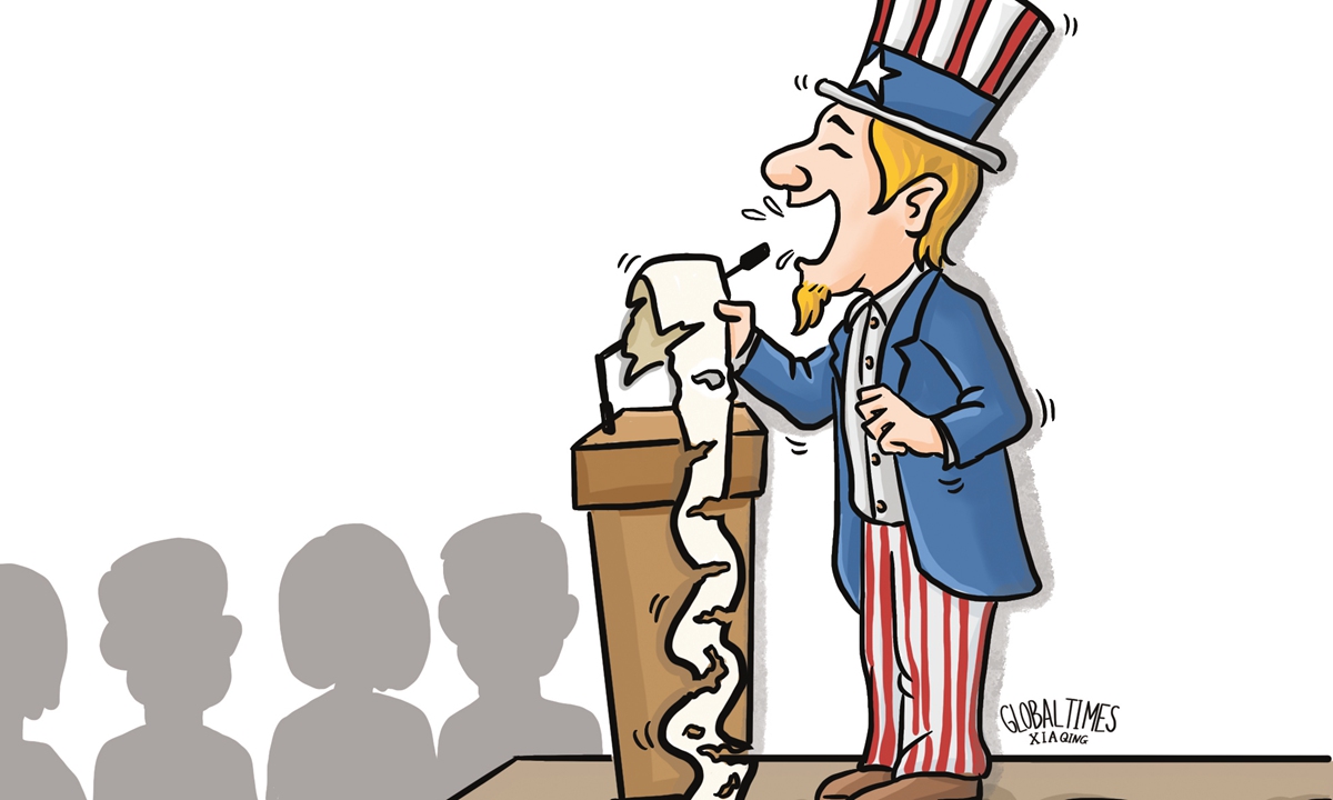 US has no feasible plan to help ASEAN 'build back better'. Illustration: Xia Qing/GT