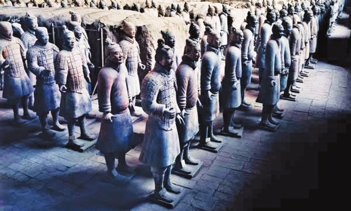 Some 1,000 terracotta warriors, horses and chariots have been unearthed from Pit No 1. Photo: Courtesy of the China Intercontinental Press 