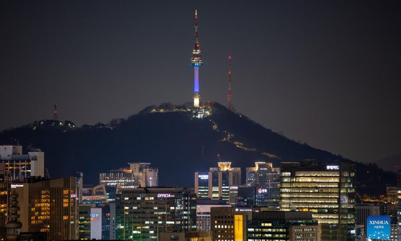Photo taken on Dec. 1, 2021 shows the night view of Seoul, South Korea.(Photo: Xinhua)