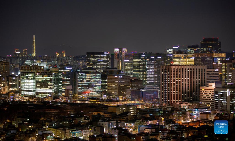 Photo taken on Dec. 1, 2021 shows the night view of Seoul, South Korea.(Photo: Xinhua)