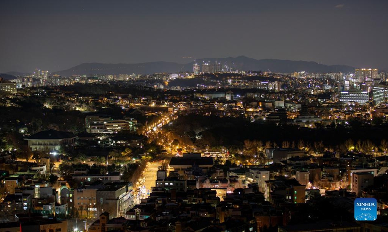 Photo taken on Dec. 1, 2021 shows the night view of Seoul, South Korea.(Photo: Xinhua)