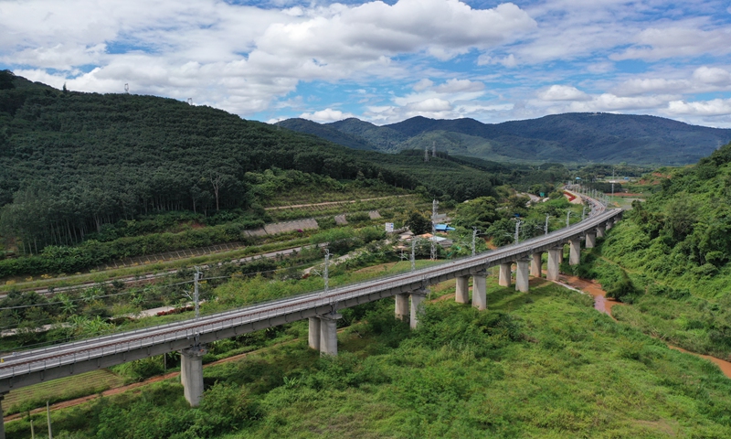 The China-Laos Railway in Xishuangbanna, Southwest China's Yunnan Province, on October 17, 2021 Photo: VCG