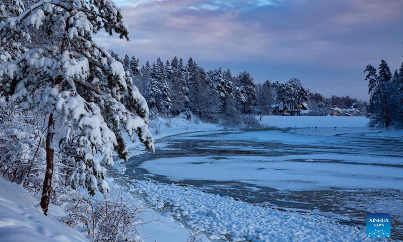 Photo taken on Dec. 5, 2021 shows the winter landscape in Ogre, Latvia.Photo:Xinhua