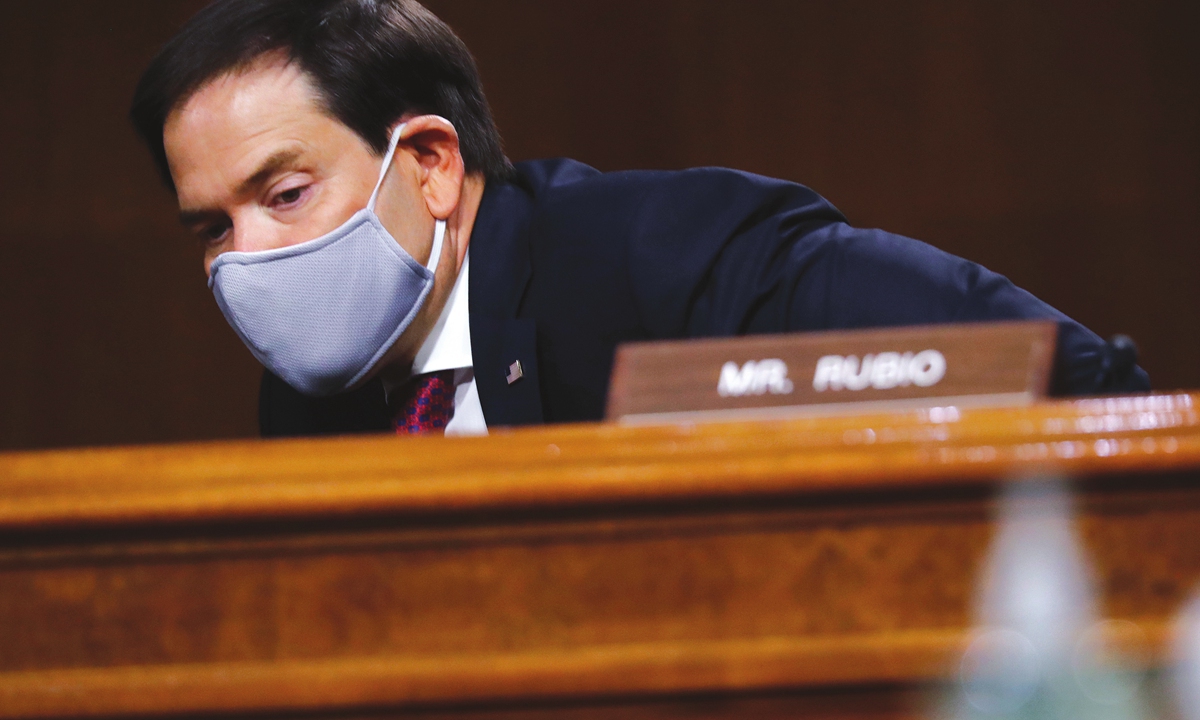 Marco Rubio arrives for a Senate Intelligence Committee nomination hearing. Photo: AFP
