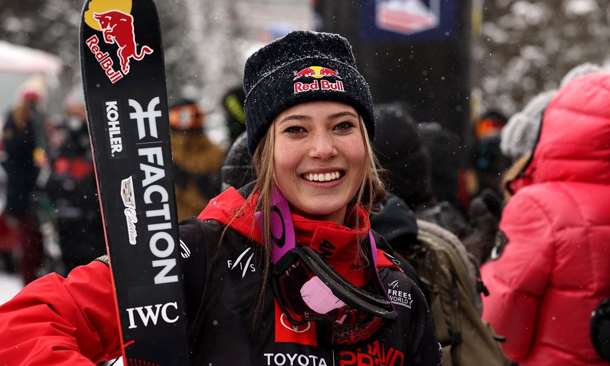 Gu Ailing looks on after winning the Women's Freeski Halfpipe during the Toyota US Grand Prix on December 10, 2021 in Copper Mountain, Colorado. Photo: VCG