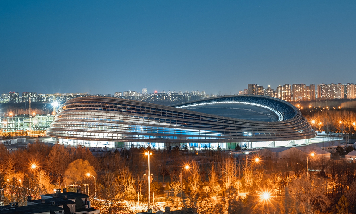 The photo taken on November 30, 2021 shows the National Speed Skating Oval in Beijing, China. Photo: VCG