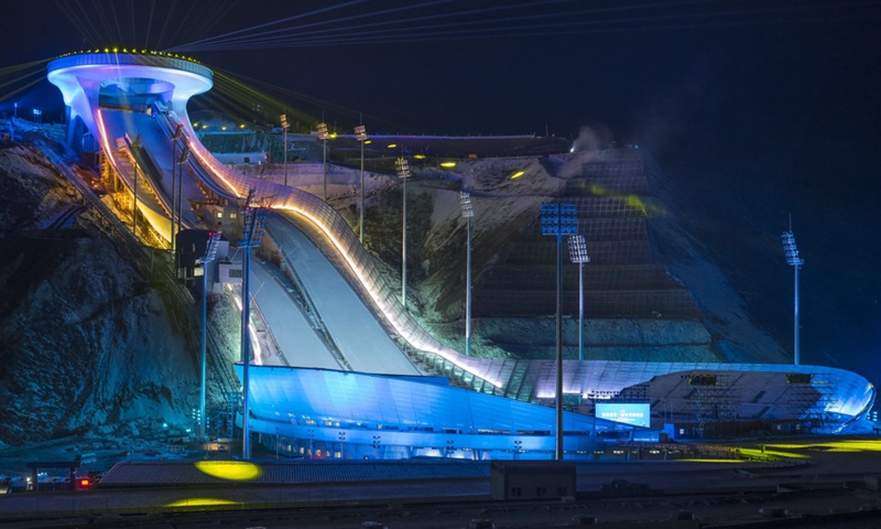 Photo taken on Dec. 19, 2020 shows the National Ski Jumping Center in Chongli District of Zhangjiakou City, north China's Hebei Province.(Photo: Xinhua)