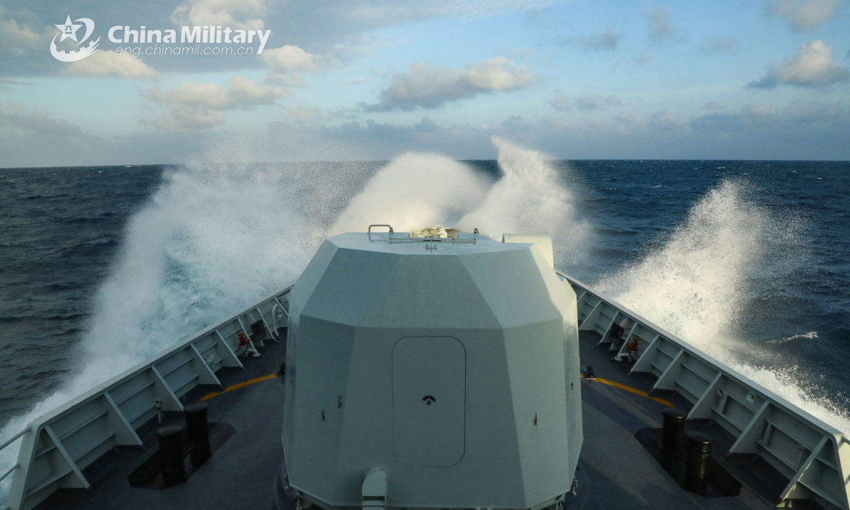 The guided-missile frigate Wuzhou (Hull 626) attached to a frigate flotilla with the navy under the PLA Southern Theater Command sails through the winds and waves in waters of the South China Sea during a maritime training operation in early December, 2021.Photo:China Military