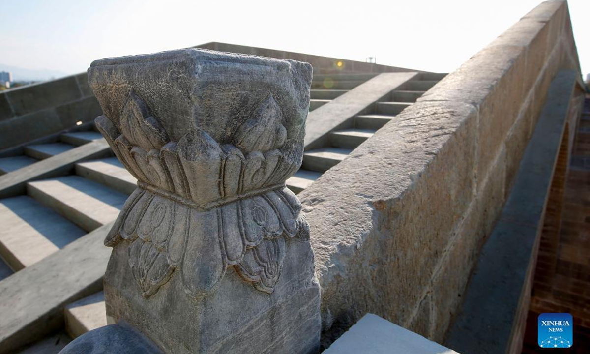 An ancient bridge destroyed by floods in east China's Anhui Province will reopen soon after repair, local authorities said. The repair work, which started on Nov. 13, 2020, has been completed and passed quality inspection on Tuesday. The Zhenhai Bridge, built during the Ming Dynasty (1368-1644), was a state-level cultural relics protection site in the city of Huangshan. Floodwaters destroyed the 131-meter-long bridge during a heavy rainstorm on July 7, 2020. (Photo by Shi Yalei/Xinhua)