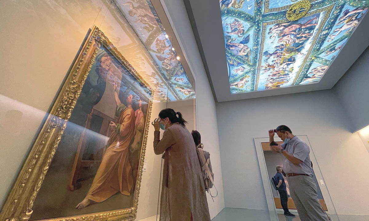 The art exhibition of Raphael in the Guardian Art Center in Beijing in July 2021. It was one of the most popular Renaissance art exhibitions to show in China in the year of 2021. Photo: cnsphoto