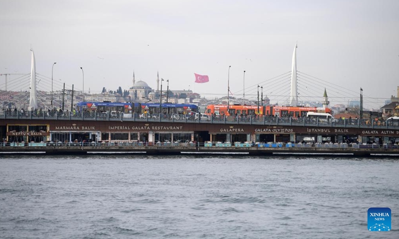 Photo taken on Dec. 26, 2021 shows a view of the Bosphorus Strait in Istanbul, Turkey. (Xinhua/Shadati)
