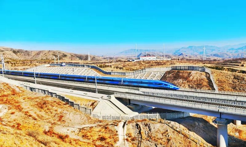 China unveils a new Fuxing bullet train on January 6, 2022, to serve the Beijing 2022 Winter Olymics. Photo: VCG